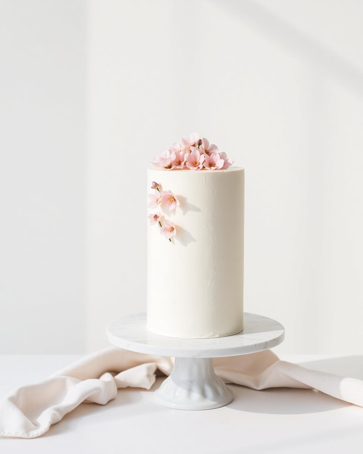 Bolo artesanal Ópera Sucre com flores delicadas
